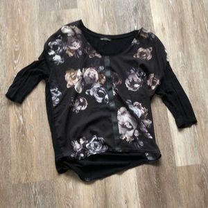 Zara Leather Floral Top